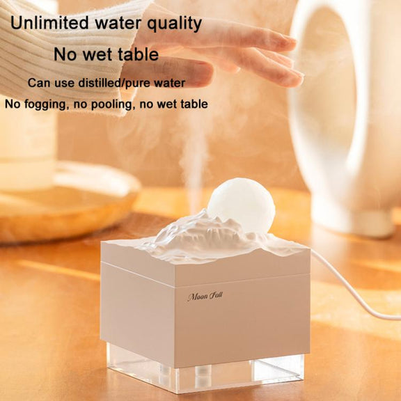 Moonfall Humidifier Aroma Diffuser Large Fog With Night Light Desktop Ornament(Black)