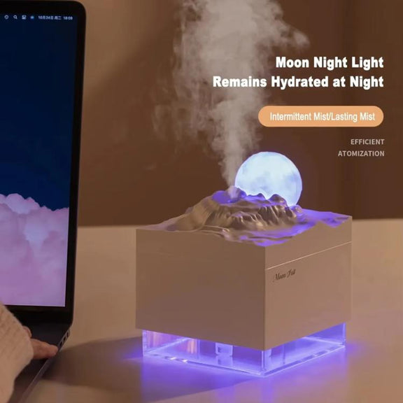 Moonfall Humidifier Aroma Diffuser Large Fog With Night Light Desktop Ornament(Black)