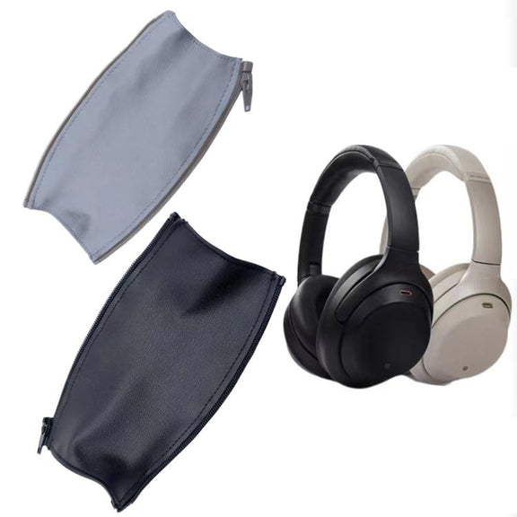 For Sony WH-1000XM4 Headphones Headband Protective Cover Replacement Parts, Spec: Leather Zipper Gray