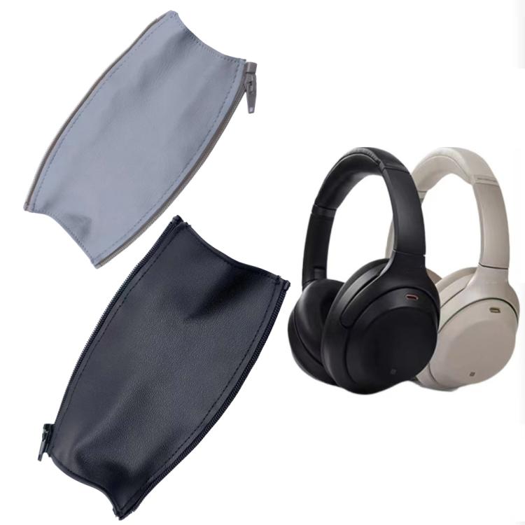 For Sony WH-1000XM4 Headphones Headband Protective Cover Replacement Parts, Spec: Leather Zipper Gray