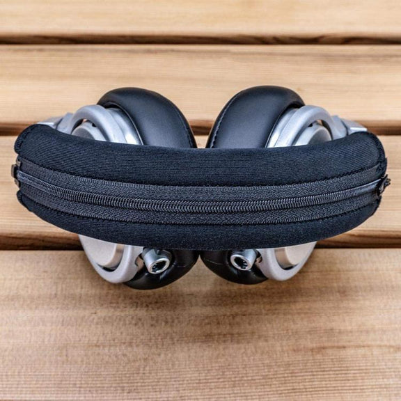 For Sony WH-1000XM4 Headphones Headband Protective Cover Replacement Parts, Spec: Leather Zipper Black