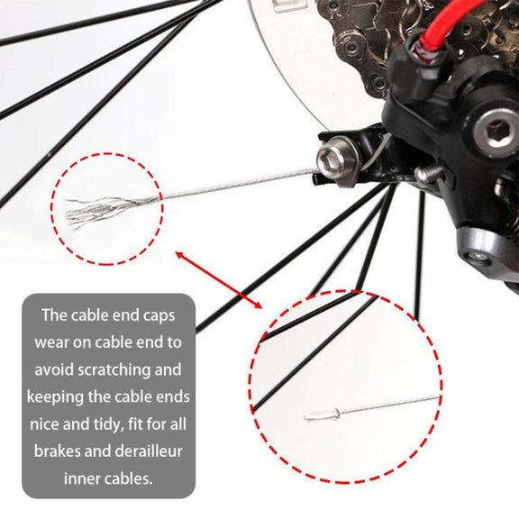 100pcs ZTTO Aluminum Bicycle Brake Shifter Bobbin Caps Mountain Bike Cable Tail Cap