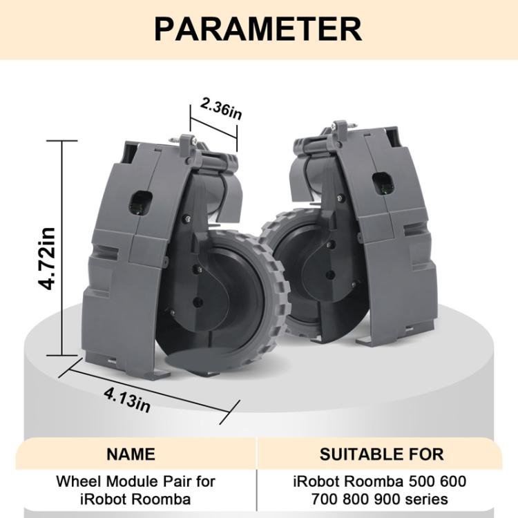 For IRobot Roomba 5/6/7/8/9 Series Walking Wheels Vacuum Cleaner Accessories Left Wheel-Black - free shipping - PMC Jewellery - Order now!
