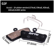 2pairs ZTTO Bicycle Disc Braking Pads Mountain Bike Semi-Metallic Resin Brake Pads, Model: MS-02F