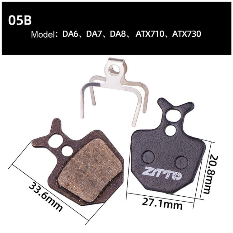 2pairs ZTTO Bicycle Disc Braking Pads Mountain Bike Semi-Metallic Resin Brake Pads, Model: MS-05B
