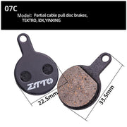 2pairs ZTTO Bicycle Disc Braking Pads Mountain Bike Semi-Metallic Resin Brake Pads, Model: MS-07C