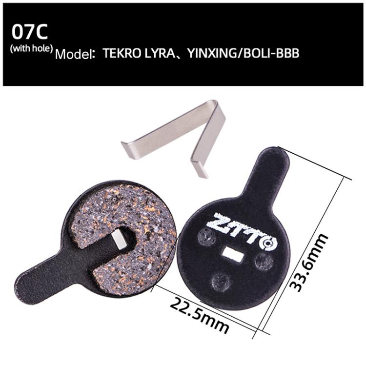 2pairs ZTTO Bicycle Disc Braking Pads Mountain Bike Semi-Metallic Resin Brake Pads, Model: MS-07C With Hole - Bicycle Brake Parts by ZTTO | Online Shopping South Africa | PMc TechLife | Buy Now Pay Later Mobicred