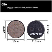 2pairs ZTTO Bicycle Disc Braking Pads Mountain Bike Semi-Metallic Resin Brake Pads, Model: MS-08A