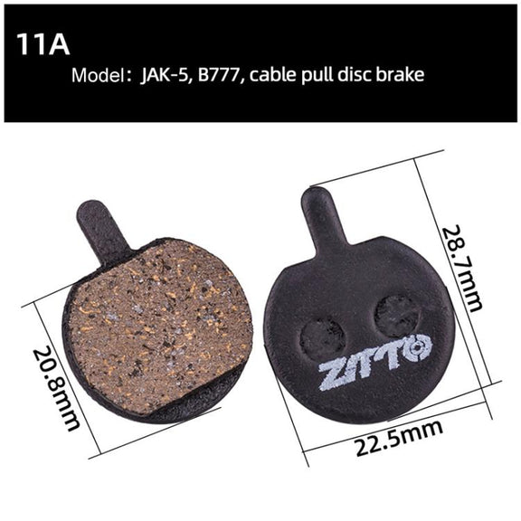 2pairs ZTTO Bicycle Disc Braking Pads Mountain Bike Semi-Metallic Resin Brake Pads, Model: MS-11A