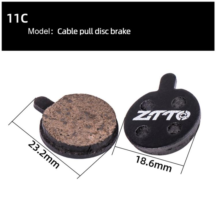2pairs ZTTO Bicycle Disc Braking Pads Mountain Bike Semi-Metallic Resin Brake Pads, Model: MS-11C