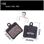2pairs ZTTO Bicycle Disc Braking Pads Mountain Bike Semi-Metallic Resin Brake Pads, Model: MS-11D