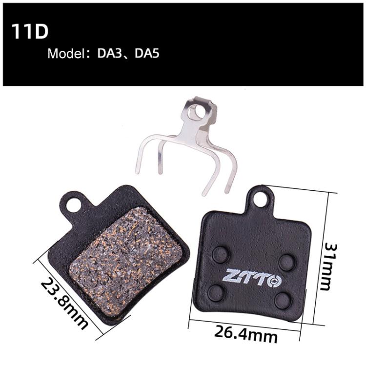 2pairs ZTTO Bicycle Disc Braking Pads Mountain Bike Semi-Metallic Resin Brake Pads, Model: MS-11D