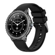 Bluetooth Calling AI Voice Assistant Life Water-resistant Sports Smartwatch, Color: Black Silicone Strap