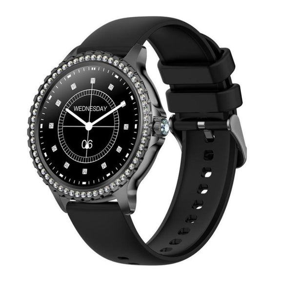 Bluetooth Calling AI Voice Assistant Life Water-resistant Sports Smartwatch, Color: Black Silicone Strap