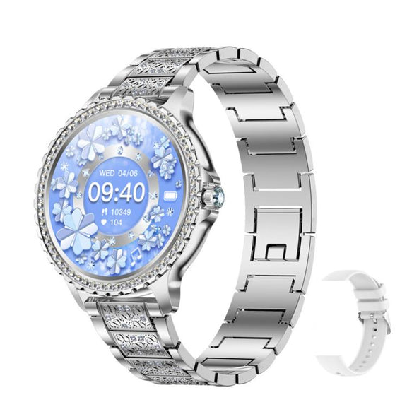 Bluetooth Calling AI Voice Assistant Life Water-resistant Sports Smartwatch, Color: Silver Rough Steel Strap+Gray Silicone Strap