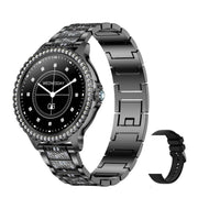 Bluetooth Calling AI Voice Assistant Life Water-resistant Sports Smartwatch, Color: Black Rough Steel Strap+Black Silicone Strap