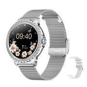 Bluetooth Calling AI Voice Assistant Life Water-resistant Sports Smartwatch, Color: Silver Mesh Strap+Silicone Strap
