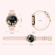 Bluetooth Calling AI Voice Assistant Life Water-resistant Sports Smartwatch, Color: Gold Mesh Strap+Silicone Strap
