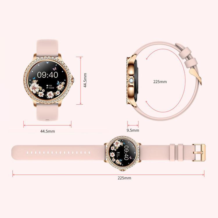 Bluetooth Calling AI Voice Assistant Life Water-resistant Sports Smartwatch, Color: Gold Rough Steel Strap+Pink Silicone Strap