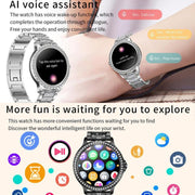 Bluetooth Calling AI Voice Assistant Life Water-resistant Sports Smartwatch, Color: Silver Gray Silicone Strap