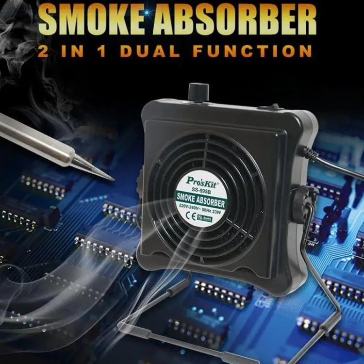 ProsKit SS-595H  Soldering Fume Extractor With Blowing/Suction, Adjustable Wall/Desk Mount - - free shipping - PMC Jewellery - Order now!