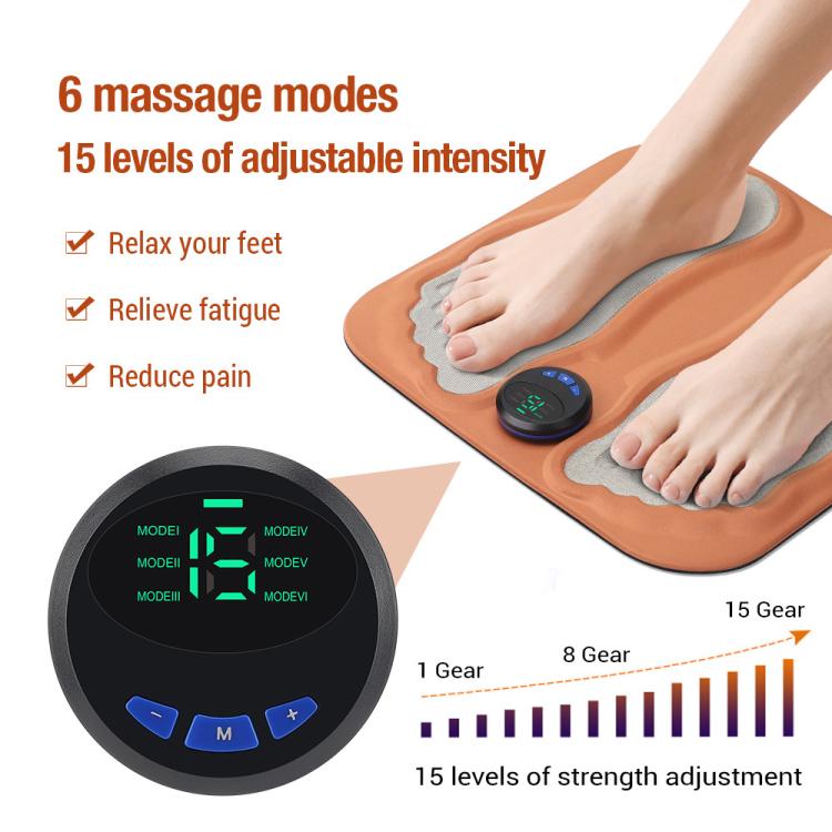 EMS Smart 6-mode 15-level 3D Foot Massage Pad Microcurrent Foot Massager(Orange)