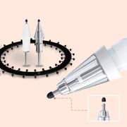 For Xiaomi Smart Pen 2nd Gen Replacement Tip Damped Needle-tip Pen Nib With 2 Circles Pen Tip Cap White