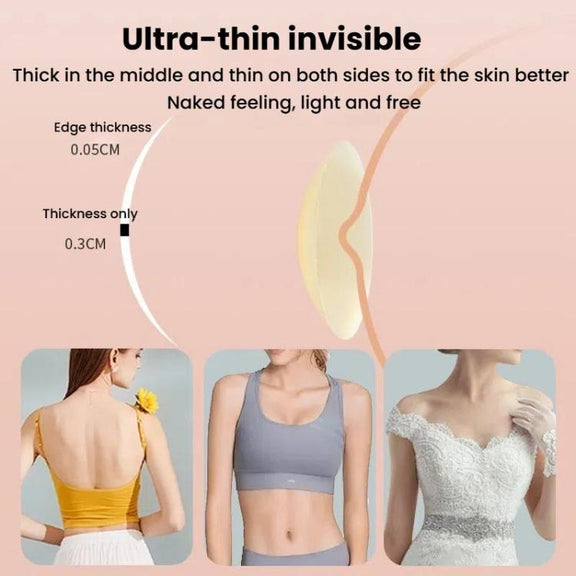 Ultra-thin Invisible Anti-bump Silicone Breast Stickers, Size: 8cm(Fair skin)