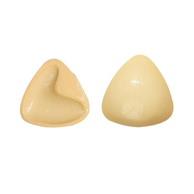 Double-Sided Silicone Thickened Inserts Gather Triangle Breast Pads, Size: L/C(White Skin Color With Orange Box)