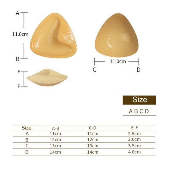 Double-Sided Silicone Thickened Inserts Gather Triangle Breast Pads, Size: L/C(Medium Skin Color With Orange Box)