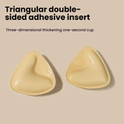 Double-Sided Silicone Thickened Inserts Gather Triangle Breast Pads, Size: L/C(Medium Skin Color With Orange Box)