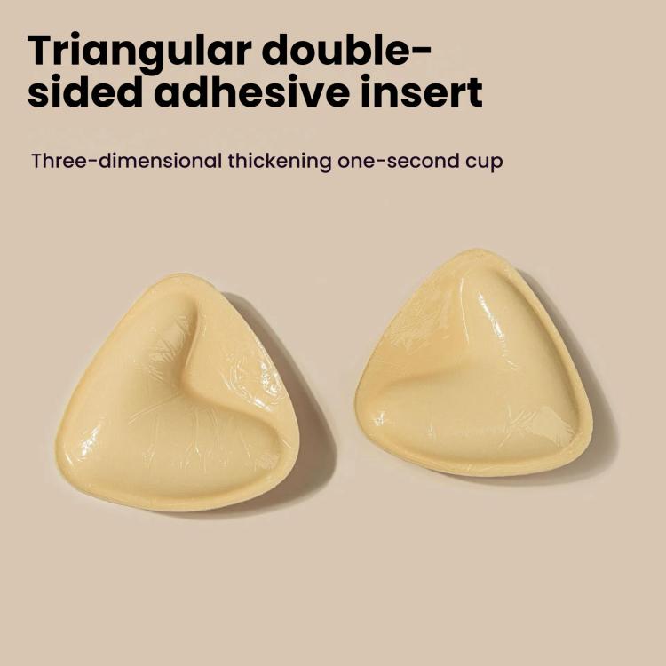 Double-Sided Silicone Thickened Inserts Gather Triangle Breast Pads, Size: L/C(Medium Skin Color With Orange Box)
