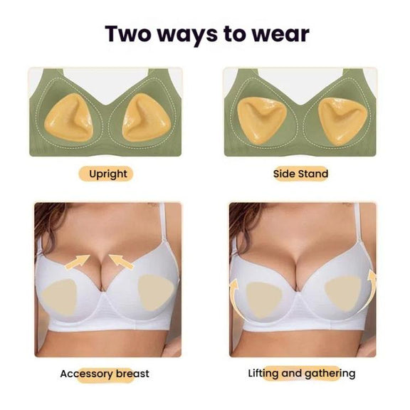 Double-Sided Silicone Thickened Inserts Gather Triangle Breast Pads, Size: L/C(Medium Skin Color With Orange Box)
