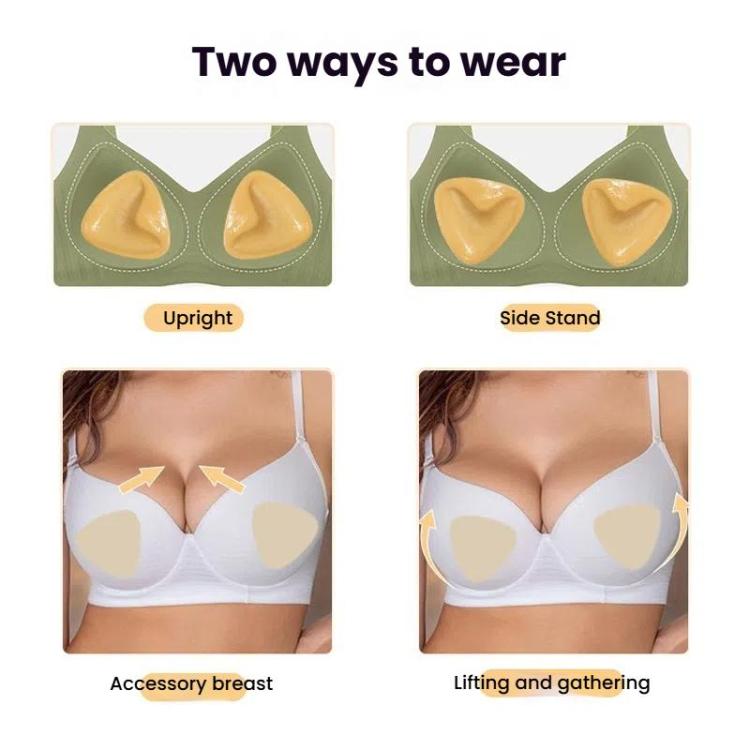 Double-Sided Silicone Thickened Inserts Gather Triangle Breast Pads, Size: L/C(Medium Skin Color With Orange Box)
