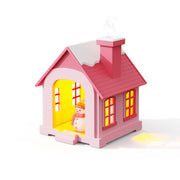 500ML Portable Mini Snow House Humidifier USB Desktop Snowman Colorful Ambient Light Air Humidifiers, Size: Rechargeable(Pink)