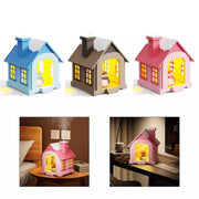 500ML Portable Mini Snow House Humidifier USB Desktop Snowman Colorful Ambient Light Air Humidifiers, Size: Rechargeable(Blue)