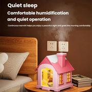 500ML Portable Mini Snow House Humidifier USB Desktop Snowman Colorful Ambient Light Air Humidifiers, Size: Rechargeable(Blue)