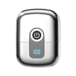 Portable Mini Dual Head Electric Shaver for Men - LCD Display, Floating Blades, Waterproof, USB-C Rechargeable(Silver) - free shipping - PMC TechLife - Order now!