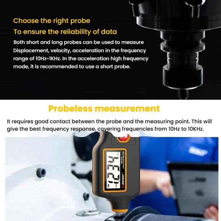 SNDWAY SW-63A Digital Vibrometer Motor Fault Detector Mechanical Vibration Measurement - free shipping - PMc TechLife - Order now!