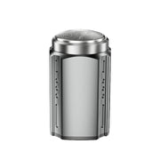 Portable Electric Shaver for Men with LCD Display ��� Travel-Friendly Mini Shaver, USB Type-C Fast Charging, Water-resistant & Washable Design, Style: 6-blade Head Dark Metallic Gray