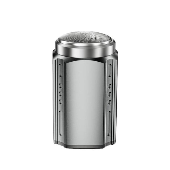 Portable Electric Shaver for Men with LCD Display ��� Travel-Friendly Mini Shaver, USB Type-C Fast Charging, Water-resistant & Washable Design, Style: 6-blade Head Dark Metallic Gray