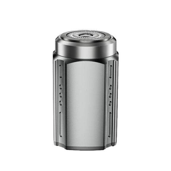 Portable Electric Shaver for Men with LCD Display ��� Travel-Friendly Mini Shaver, USB Type-C Fast Charging, Water-resistant & Washable Design, Style: Floating Blade Dark Metallic Gray