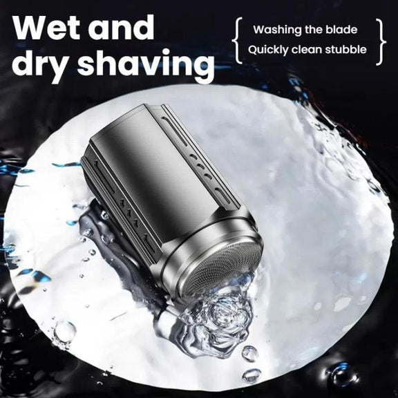 Portable Electric Shaver for Men with LCD Display ��� Travel-Friendly Mini Shaver, USB Type-C Fast Charging, Water-resistant & Washable Design, Style: 6-blade Head Dark Metallic Gray