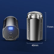 Portable Electric Shaver for Men with LCD Display ��� Travel-Friendly Mini Shaver, USB Type-C Fast Charging, Water-resistant & Washable Design, Style: 6-blade Head Dark Metallic Gray