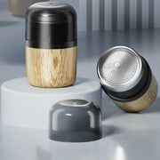 Wood Grain Electric Shaver Rechargeable Men Shaver with 6 Stainless Steel Blades, Water-resistant Washable Head & High-Power Motor for Smooth Shaving 2207