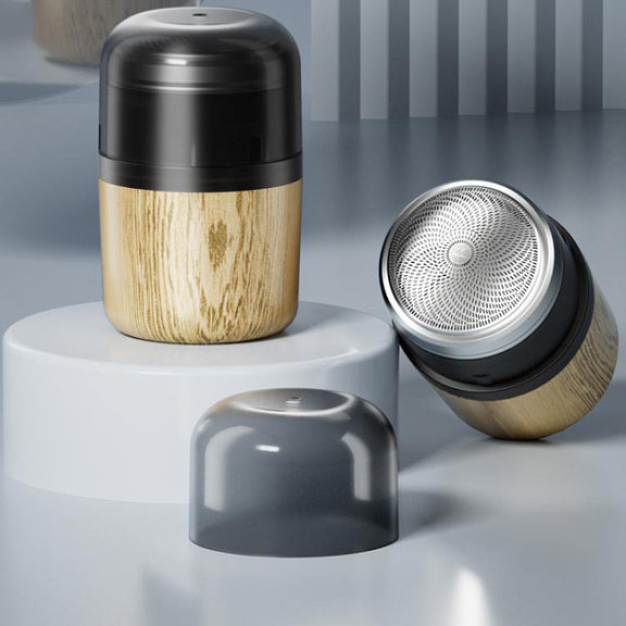 Wood Grain Electric Shaver Rechargeable Men Shaver with 6 Stainless Steel Blades, Water-resistant Washable Head & High-Power Motor for Smooth Shaving 2207