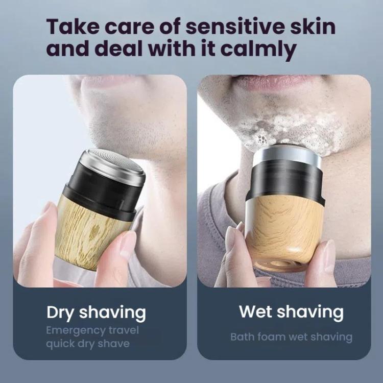 Wood Grain Electric Shaver Rechargeable Men Shaver with 6 Stainless Steel Blades, Water-resistant Washable Head & High-Power Motor for Smooth Shaving 2207