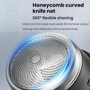 Wood Grain Electric Shaver Rechargeable Men Shaver with 6 Stainless Steel Blades, Water-resistant Washable Head & High-Power Motor for Smooth Shaving 2207