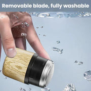 Wood Grain Electric Shaver Rechargeable Men Shaver with 6 Stainless Steel Blades, Water-resistant Washable Head & High-Power Motor for Smooth Shaving 2207