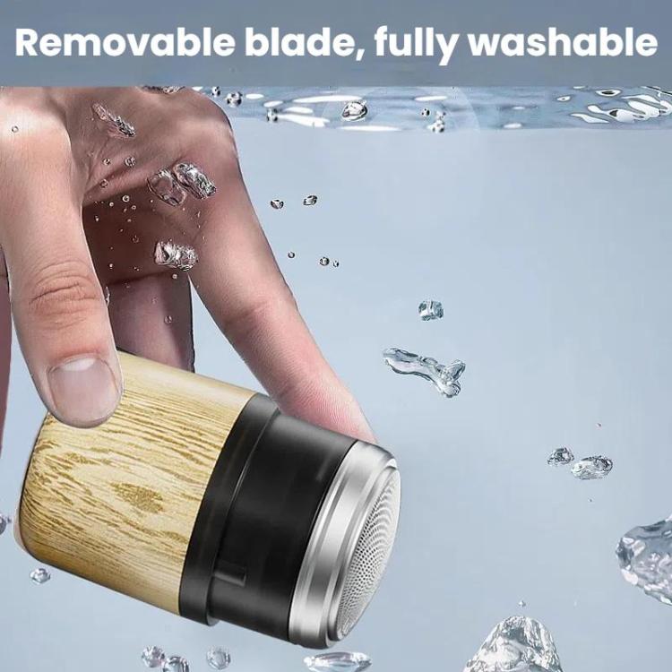 Wood Grain Electric Shaver Rechargeable Men Shaver with 6 Stainless Steel Blades, Water-resistant Washable Head & High-Power Motor for Smooth Shaving 2207